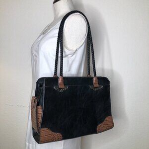 LIKE NEW, "BUENO" of California Mix Media Tote Bag/ Shoulder Bag (Faux Leather)